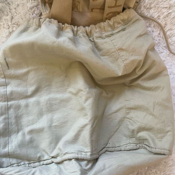 Vintage large canvas & Khaki camel large Backpack silver tone studs & hardwares - Picture 13 of 16